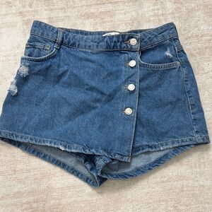 Denim Button-Up Women Skort